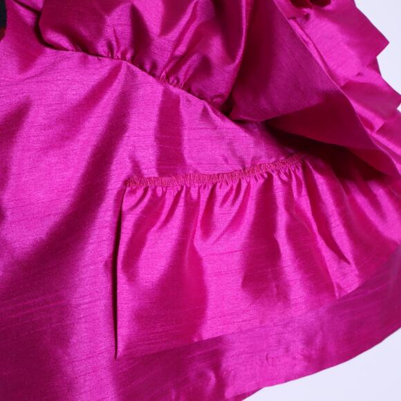 FUMBLIN' FOE Ruffle Front Skirt Fuchsia Pink Pencil Mini Length Women's XS - Picture 5 of 12